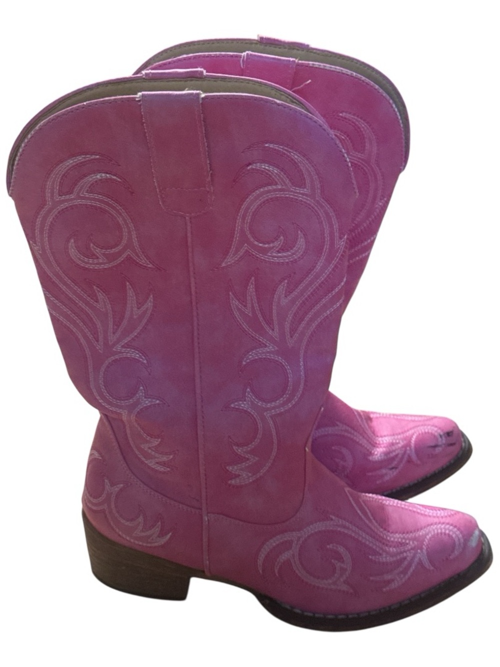 Roper Women’s Pink Leather Western Cowboy Boots Size 6 scuffed toes